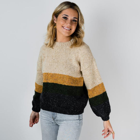 CY291 Irish Tweed Stripe Sweater