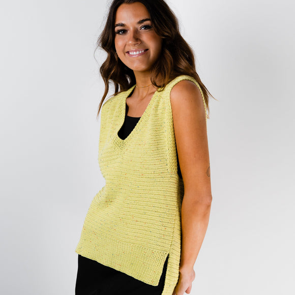 CY308 Tweedy Crochet London Vest