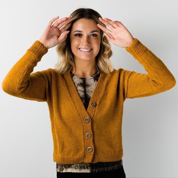 CY286 Merino Yak Crop Cardigan