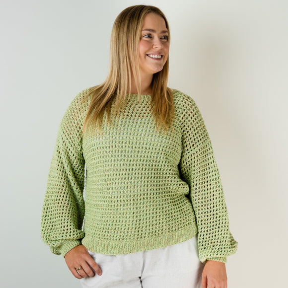 CY352 Cotton Silk Tweed Apple Sweater