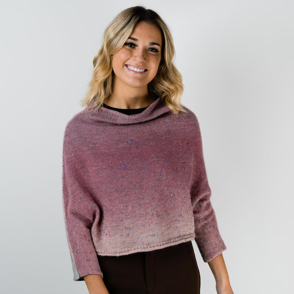 CY285 Poema Tweed Poncho Top