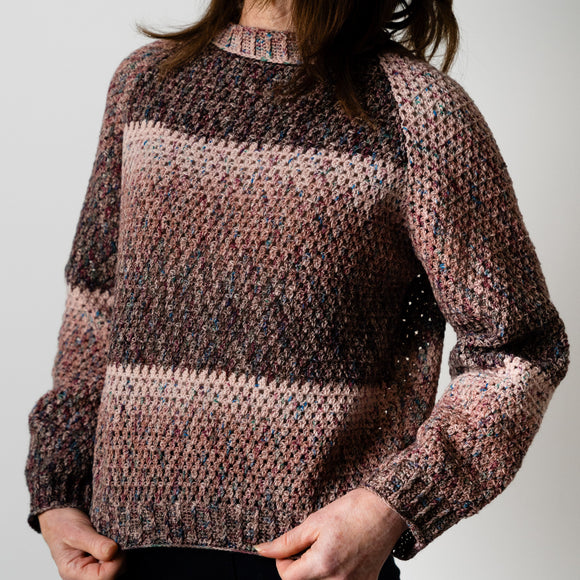 CY355 Paint Gradient Crochet Sweater