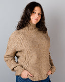 CY399 Alpaca Tweed Aran Sweater