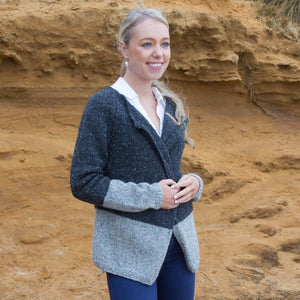 CY004 Irish Tweed Two Colour Cardigan